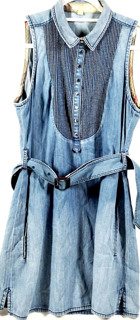 burberry brit denim dress Burberry Brit UK. Cotton Belted Denim Sleeveless Dress