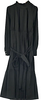 UNITED TOKYO JAPAN. Black Belted Polytech/Viscose Long Sleeve Dress