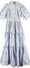 NICE CLAUP JAPAN. Cotton Striped One Piece Tiered Dress