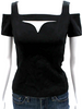 Alexander McQueen UK.  Black Square Neck Sleeveless Polyester Blouse