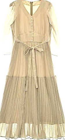 Comme des Garçons Comme des Garçons Japan. Black Semi Sheer 3/4 Sleeve Collection Dress