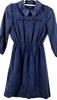 Miu Miu Italy. Vintage Navy Blue Silk Dress