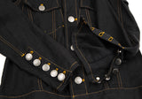 Jean-Paul GAULTIER Paris. JEAN'S Wappen Design Black Denim Jacket