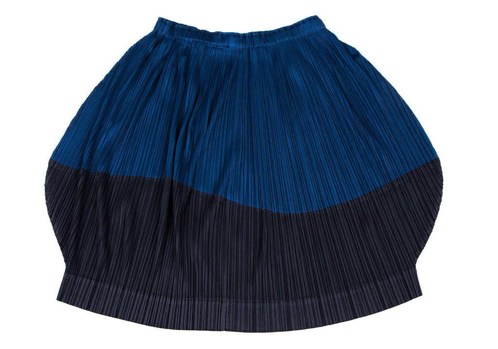 ISSEY MIYAKE JAPAN. PLEATS PLEASE Pleated Blue, Navy By Color Skirt