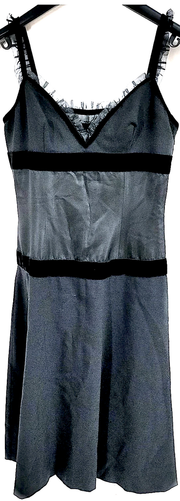 Valentino Garavanni Italy. Black Silk, Acetate Blend Dress