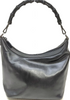 Gucci Italy. Black Bamboo Black Leather Shoulder Bag