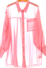 CIAOPANIC JAPAN. Pink Semi-Sheer Button Long Sleeve Casual Shirt