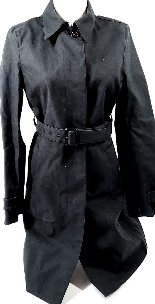 Prada Italy. Black Cotton Belted Coat