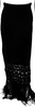 Christopher Esber Sydney. Black Knit Fringe Trim Long Strapless Dress