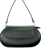 AULENTTI FLORENCE. Handmade Black Italian Leather Shoulderbag / Handbag