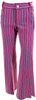 Marni Italy. Pink Striped Jacquard Technical Knit Flare Leg Pants
