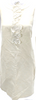 Andrew Gn Paris. SS2010 COLLECTION. Beige Floral Sleeveless Round Neck Linen Shift Dress