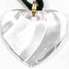 Baccarat FRANCE. SIGNED Vintage Crystal Stainless Steel Goldplated Heart Pendant Necklace