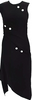 Proenza Schouler NY. Black Sleeveless Gathered Asymmetric Shift Dress