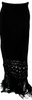 Christopher Esber Sydney. Black Knit Fringe Trim Long Strapless Dress