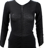 Helmut Lang NY. Black Vintage  V-Neck 3/4 Sleeve Silk Blend Top