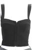 Isabel Marant Paris. Black Cotton Cropped Sleeveless Tank Sweetheart Top