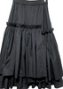 UNITED ARROWS JAPAN. Black Long Flared Asymmetric Frill Skirt