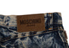 Moschino Italy. Indigo Chemical Wash Bootcut Jeans