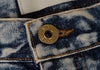 Moschino Italy. Indigo Chemical Wash Bootcut Jeans