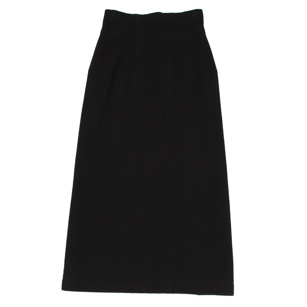 Yohji Yamamoto Japan. FEMME. Black Wool Cut Out Hollow Slit Design Skirt