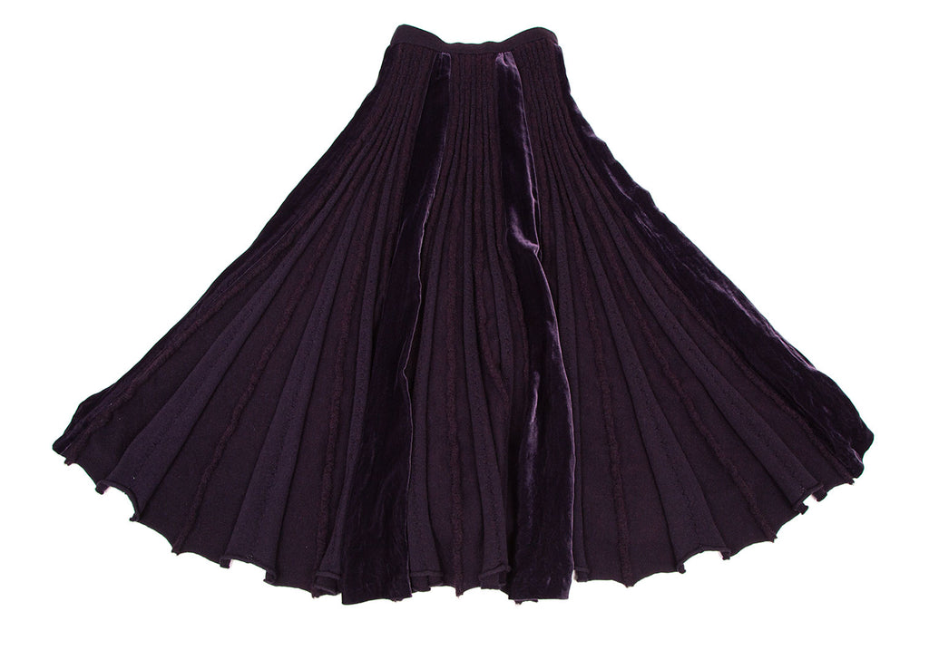 ATSURO TAYAMA JAPAN. Deep Violet Angora Blended Knit Skirt