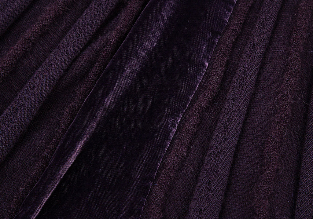 ATSURO TAYAMA JAPAN. Deep Violet Angora Blended Knit Skirt