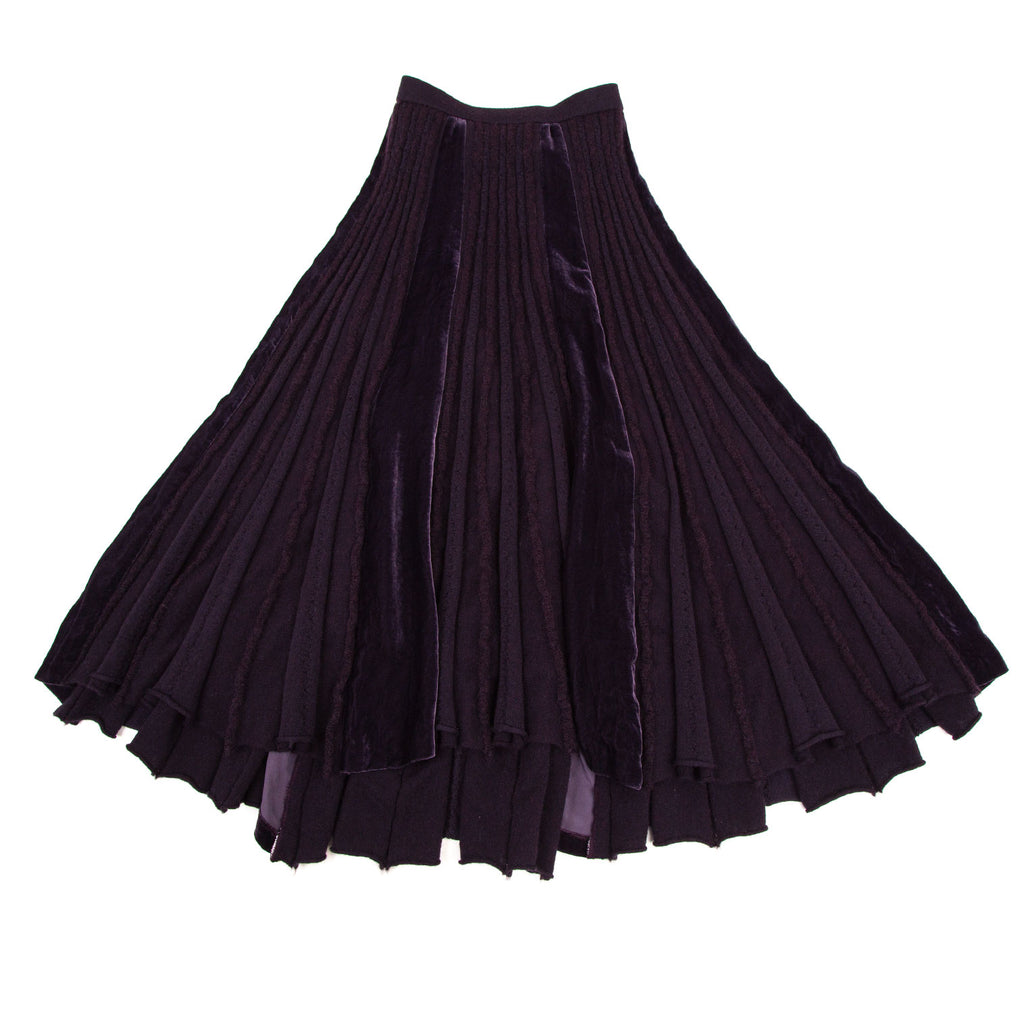 ATSURO TAYAMA JAPAN. Deep Violet Angora Blended Knit Skirt