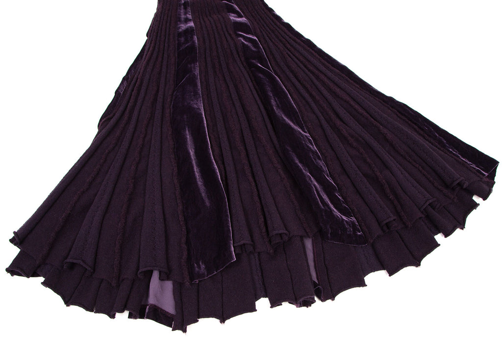 ATSURO TAYAMA JAPAN. Deep Violet Angora Blended Knit Skirt