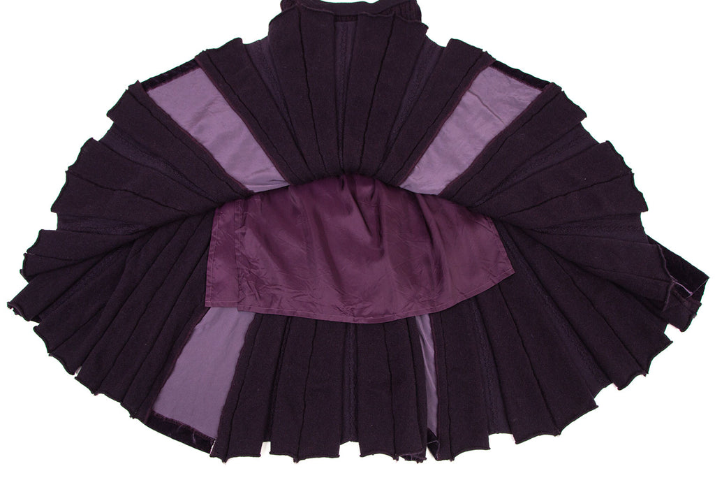 ATSURO TAYAMA JAPAN. Deep Violet Angora Blended Knit Skirt