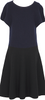 A/T ATSURO TAYAMA JAPAN. NAVY, BLACK Wool Bicolor French Sleeve Knit Dress