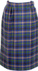 Yves Saint Laurent Paris. Vintage Blue Plaids Tuck Skirt