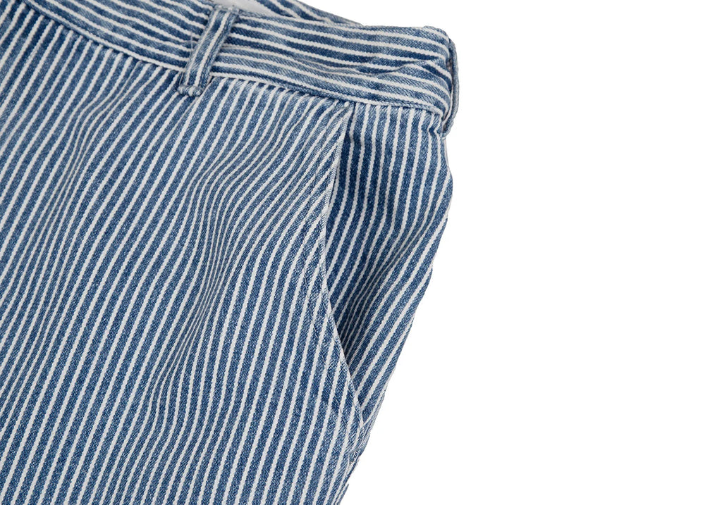 Mademoiselle NON NON JAPAN. Indigo, White Hickory Stripe Jeans