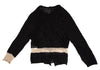 YOHJI YAMAMOTO JAPAN. Y's Wrinkle Dot Woven Black Semi-Sheer Knit Cardigan / Top