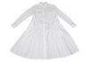 COMME des GARCONS Japan. White Cotton Flare Swiching Shirt Dress