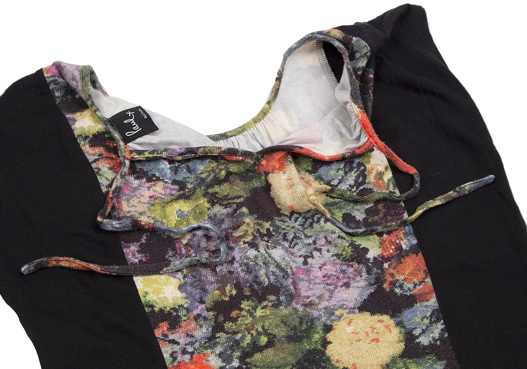Paul Smith UK. Paul plus. Black, Multi-Color Floral Printed Sleeveless Dress