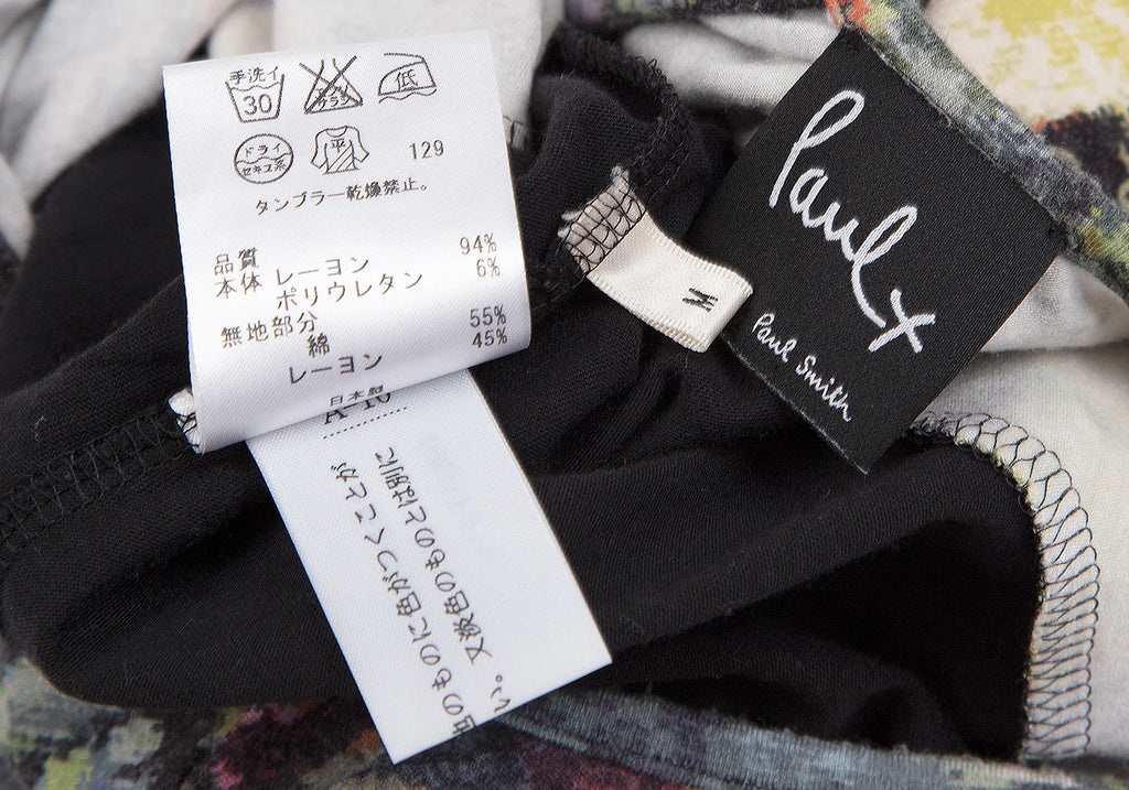 Paul Smith UK. Paul plus. Black, Multi-Color Floral Printed Sleeveless Dress