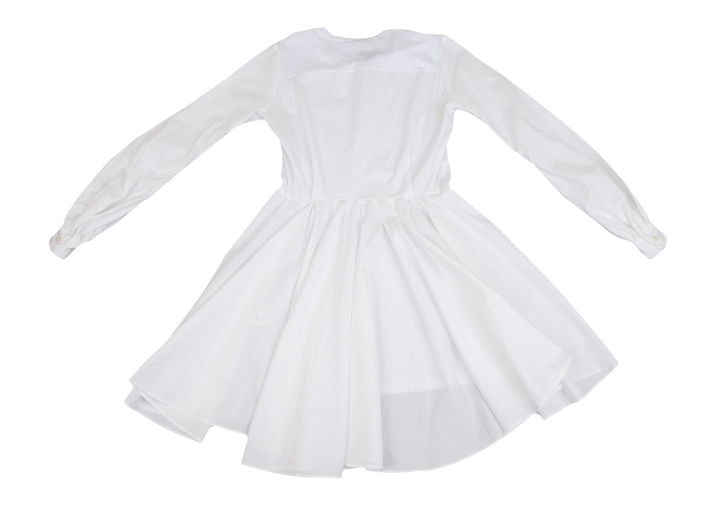 MIHARA YASUHIRO Japan. Back Pleated White Switching Shirt Dress