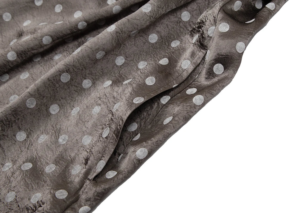 COMME des GARCONS TRICOT. Mocha Color Shiny Dot Round Collar Shirt Dress