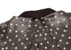 COMME des GARCONS TRICOT. Mocha Color Shiny Dot Round Collar Shirt Dress