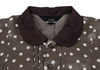COMME des GARCONS TRICOT. Mocha Color Shiny Dot Round Collar Shirt Dress