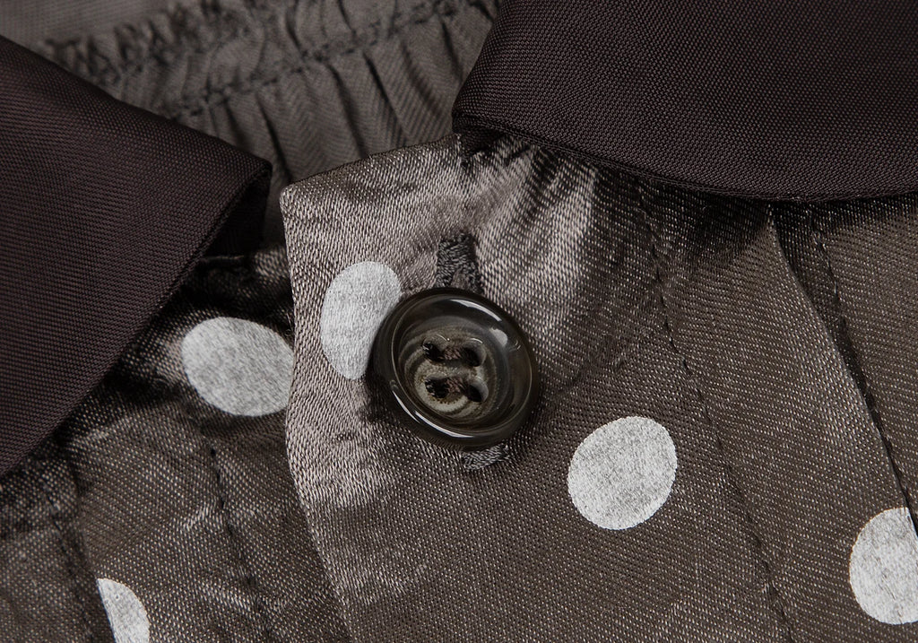 COMME des GARCONS TRICOT. Mocha Color Shiny Dot Round Collar Shirt Dress