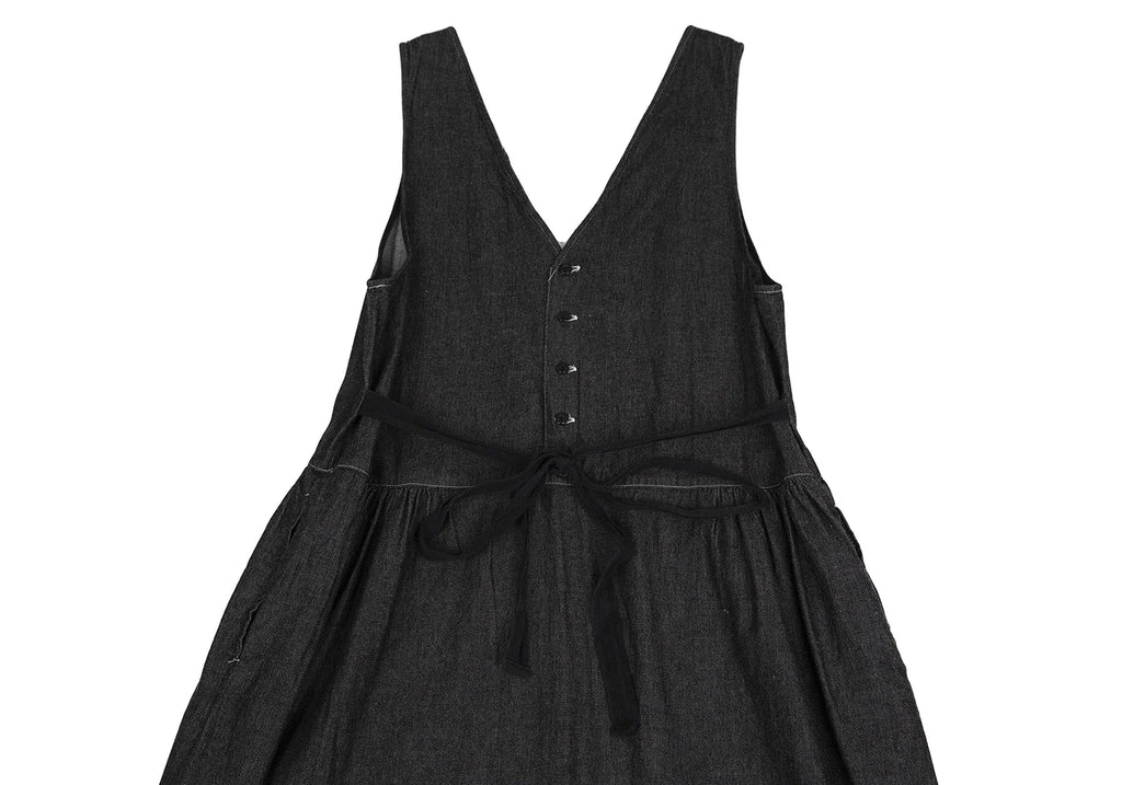 PINK HOUSE JAPAN. Waist Cord Design Sleeveless Black Denim Dress