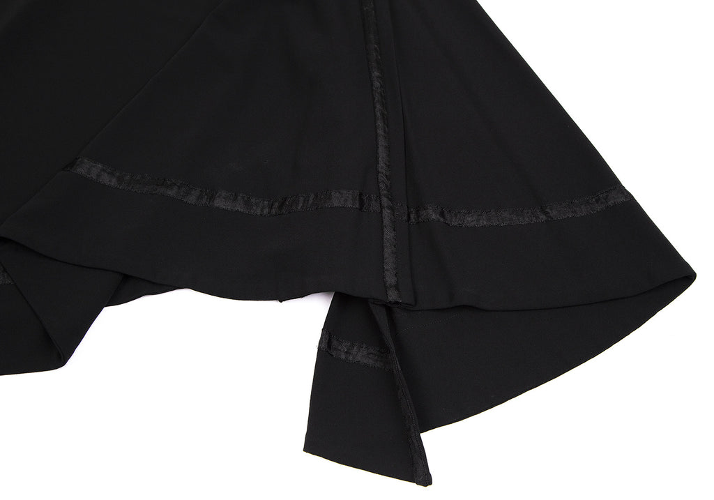 Jean-Paul GAULTIER PARIS. FEMME. Black Tape Line Asymmetry Drape Skirt