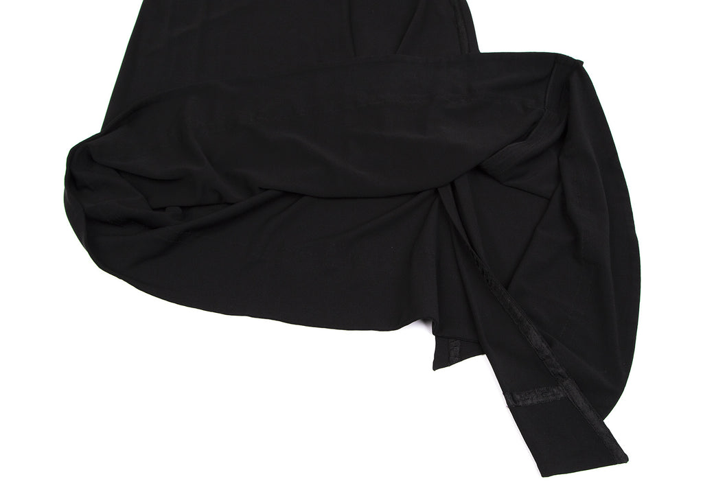 Jean-Paul GAULTIER PARIS. FEMME. Black Tape Line Asymmetry Drape Skirt