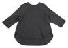 FLORENT Japan. Charcoal Wool Back Zip Raglan Asymmetrical Shirt