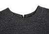 FLORENT Japan. Charcoal Wool Back Zip Raglan Asymmetrical Shirt