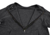 FLORENT Japan. Charcoal Wool Back Zip Raglan Asymmetrical Shirt