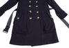 WIM NEELS BELGIUM. Navy Wool Belted Trench Coat