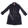 WIM NEELS BELGIUM. Navy Wool Belted Trench Coat